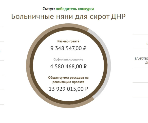 Наш проект «Больничные няни для сирот ДНР»  одержал победу в конкурсе Фонда президентских грантов!1782461849